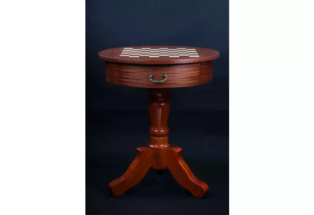 Chess table De Lux (without pieces)/ Round table / total height: 77 cm