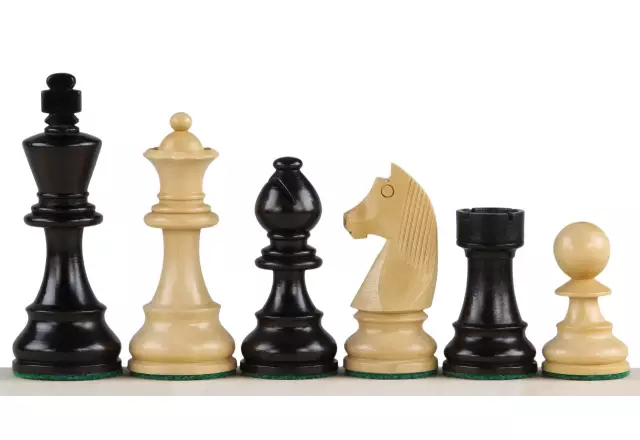 German Knight Ebonised 3" chess pieces