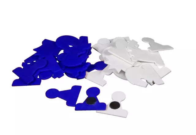 MAGNETIC PIECES for DEMO chessboard white/blue