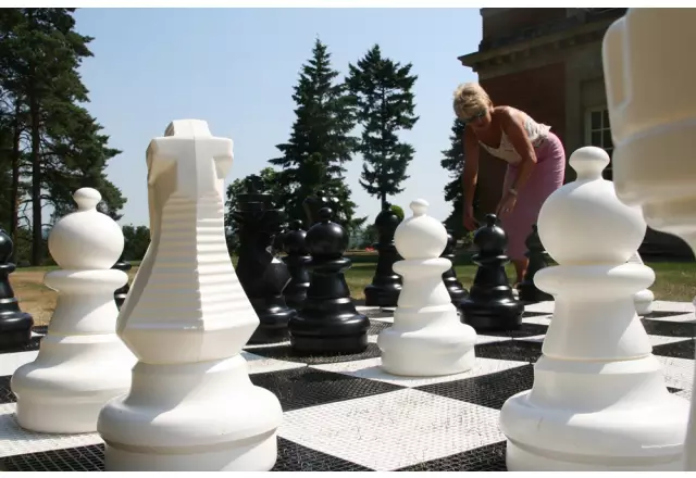 Garden Giant Chess Set With Plastic Board