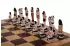 EGYPT (pieces painted stone, wooden chess case, intarsia, insert tray)