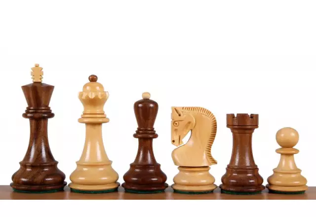 Zagreb Acacia/Boxwood chess pieces 3,5''