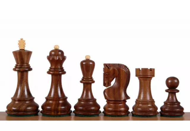 Zagreb Acacia/Boxwood chess pieces 4''
