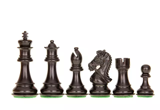Kings Bridal Ebonised 4'' chess pieces