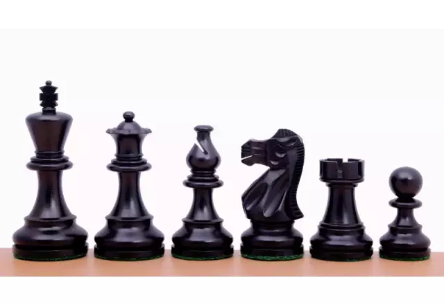 Classic Ebonised 4'' chess pieces