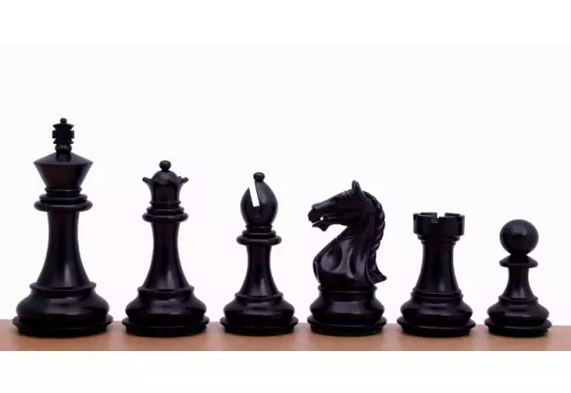 Supreme Ebonised chess pieces 3,5''