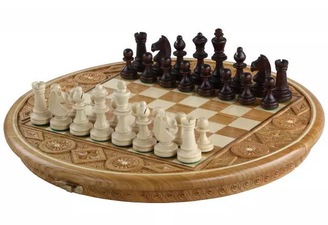 Chess Rubin - hand-carved round case (33cm)
