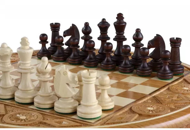 Chess Rubin - hand-carved round case (33cm)