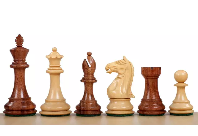 Supreme Acacia/Boxwood chess pieces 4''