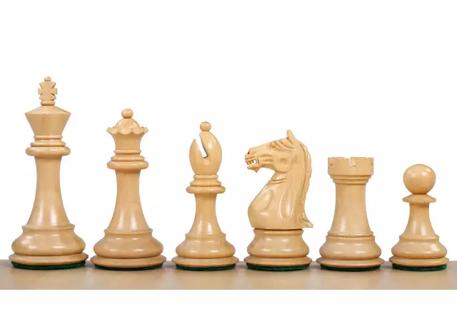 Supreme Acacia/Boxwood chess pieces 4''