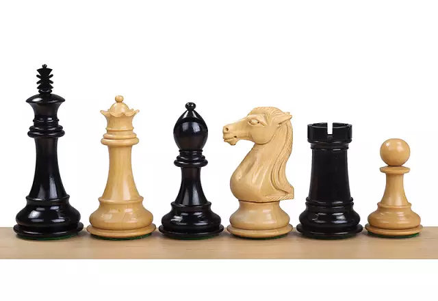 ROYAL KNIGHT EBONY 4" chess pieces