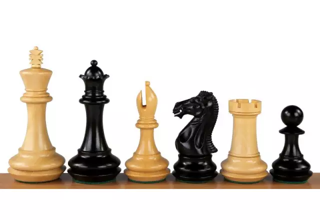 CHAMPFERED BASE EBONY 4" chess pieces