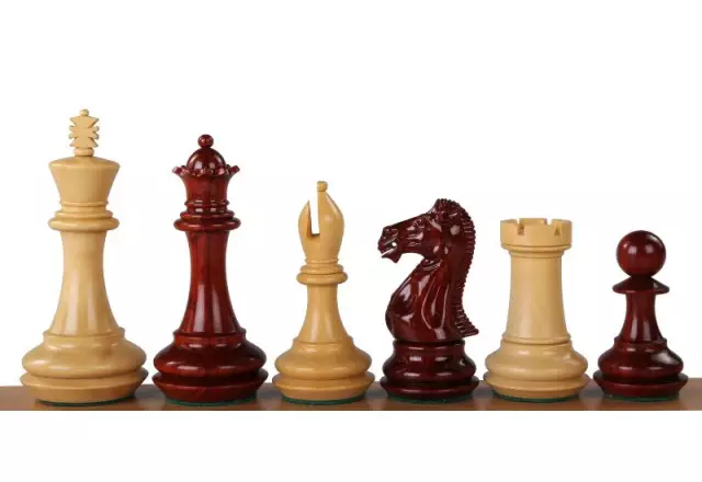 CHAMPFERED BASE REDWOOD 4" chess pieces