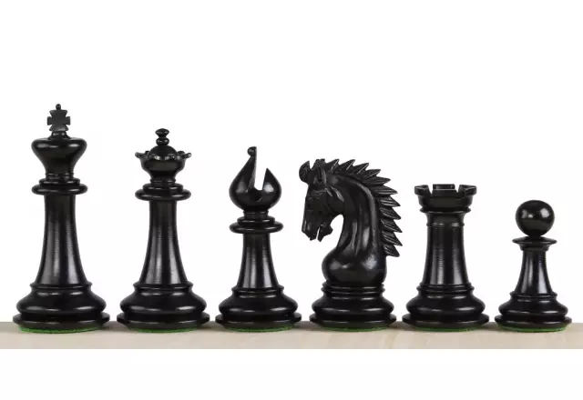 Sheikh Ebony Chess Figures 4 inches