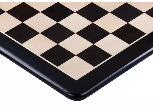 Solid wood chess board (53x53cm) - ebony/beechwood (55 mm field)