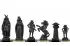 Viking stylized chess figures, cream and black (king 98 mm)
