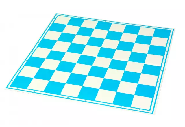Cardboard Tournament Chessboard, blue/white, washable surface