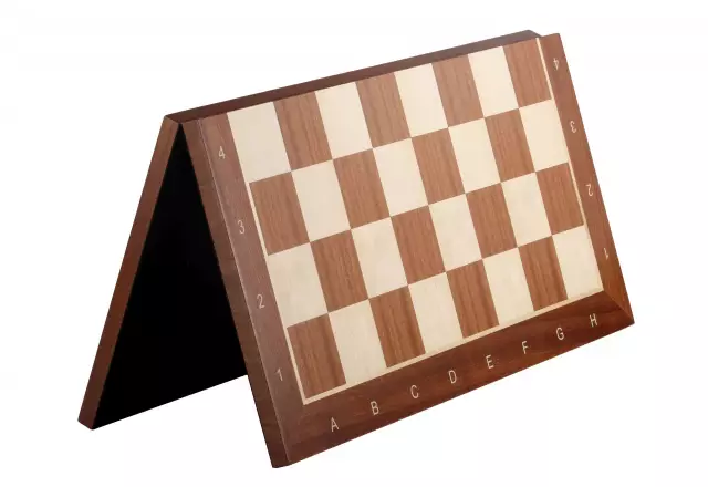 Folding chessboard No. 6 (with description) mahogany/ maple (marquetry)