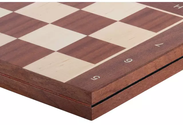 Folding chessboard No. 6 (with description) mahogany/ maple (marquetry)