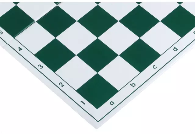 Plastic chessboard, foldable, white/green, 58 mm square