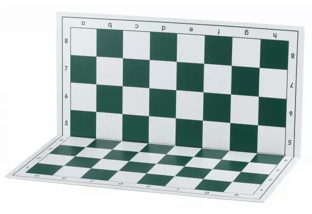 Plastic folding chessboard 4+, white and green