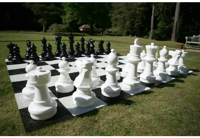 Plastic chess board for chess and outdoor/garden checkers (36 cm field)