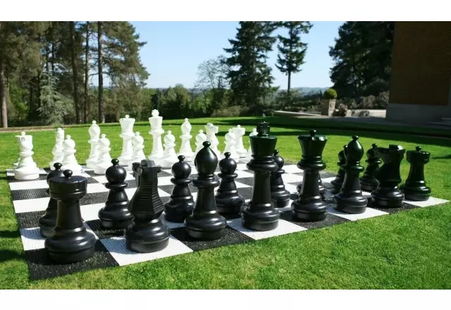 Garden Giant Chess Set With Plastic Board