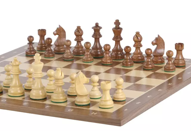 Tournament chess set No. 6 - 58mm board + German Knight 3.75" figures
