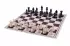Plastic chess + Mill board, foldable, white/brown