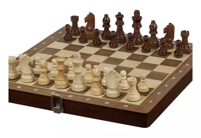 Sunrise Tournament wooden chess set No. 3 (30 x 30 cm) walnut / maple