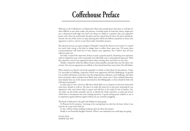 Coffeehouse Repertoire 1.e4 Volume 2 by Gawain Jones (miękka okładka)